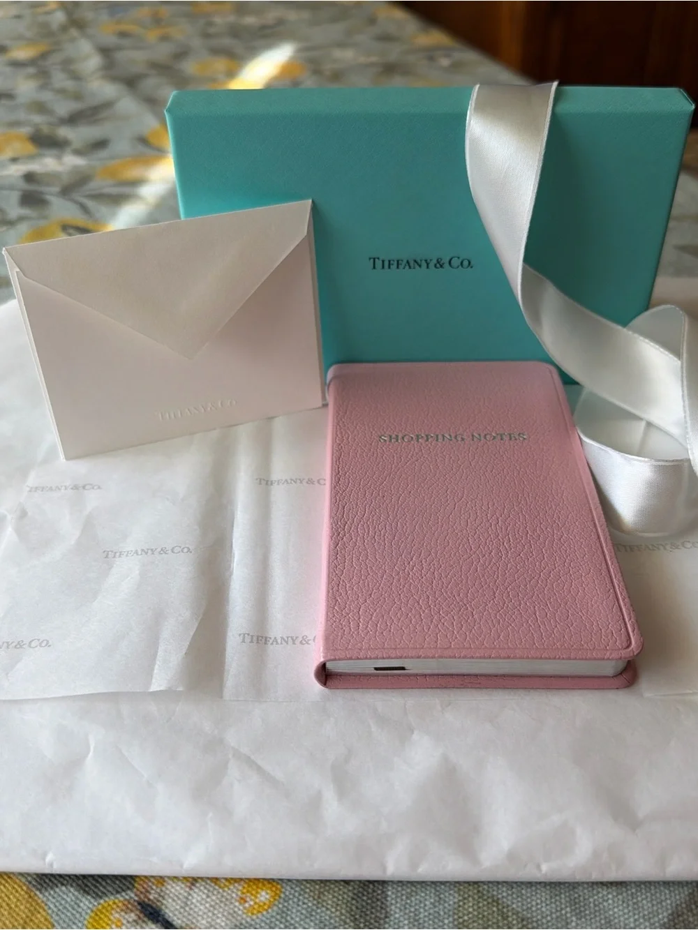 🩵🩷🩵 Tiffany & Co. Pink Embossed 'Shopping Notes' Pocket Notebook🩵🩷🩵 NWT 🩵🩷🩵